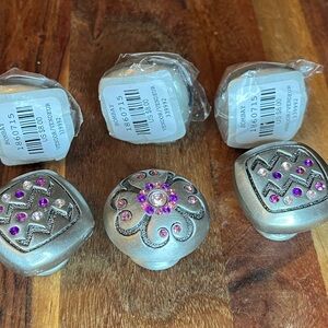 Bombay Silver and Purple Decorative Knob